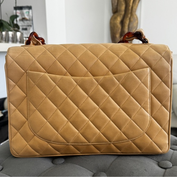 LOT 1287 JUMBO Tortoiseshell chain shoulder strap CHANEL vintage XL CC - Picture 5 of 16